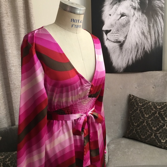 BCBG Pink Multi Stripe Blouse - Picture 5 of 8